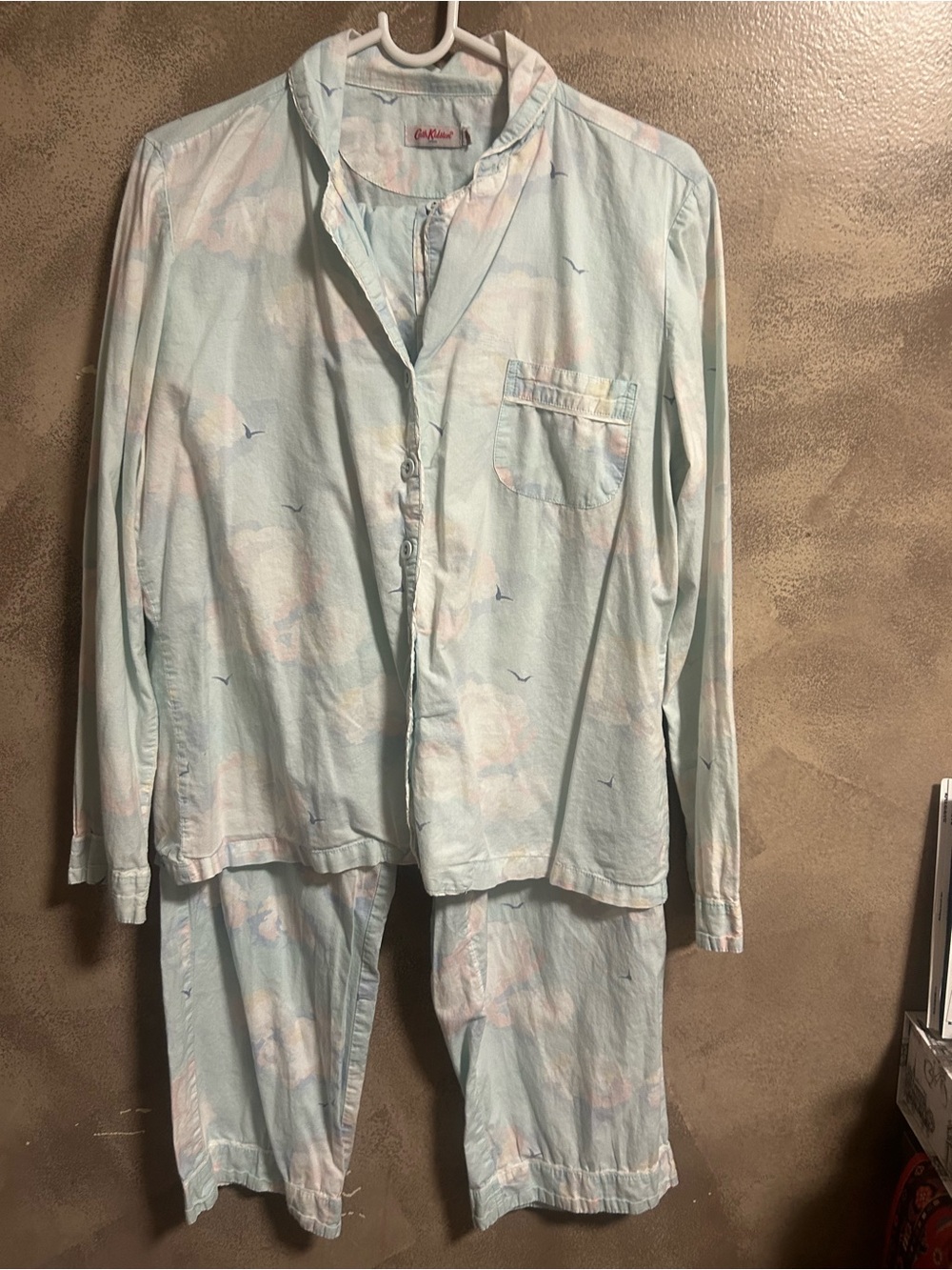 Cath Kidston Clouds Cotton Lounge Set Shirt & Pants Small- RARE